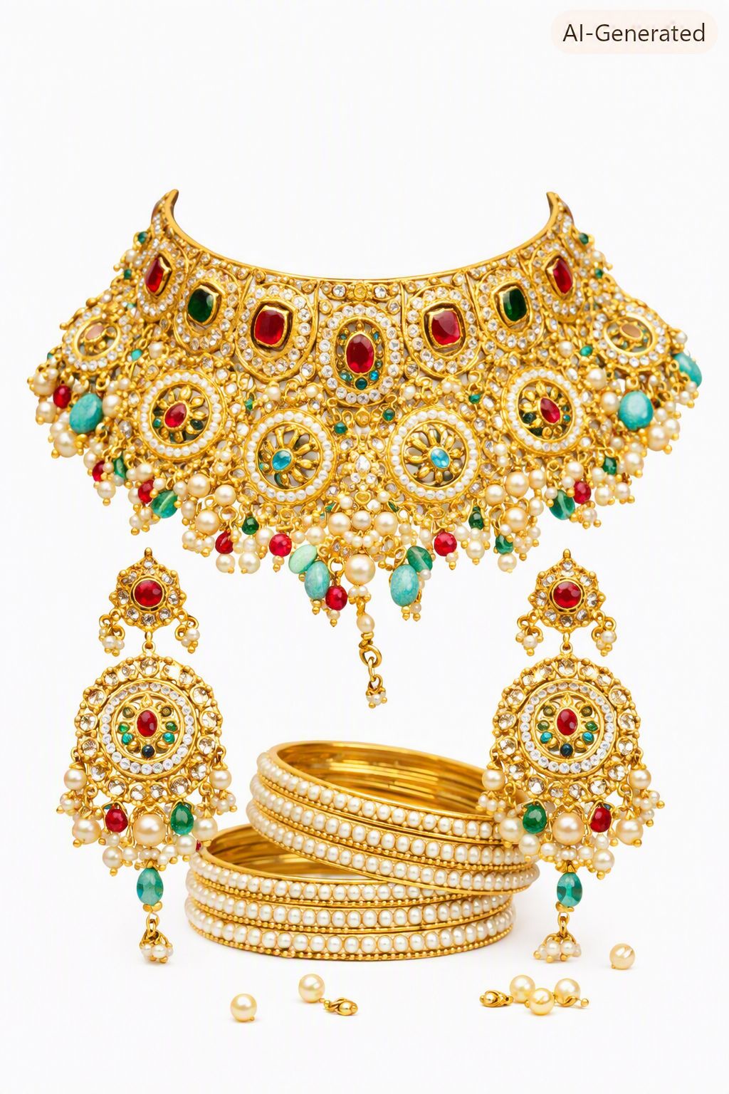 Handcrafted Golden Decorative Peacock Showpiece with Red Stone Work