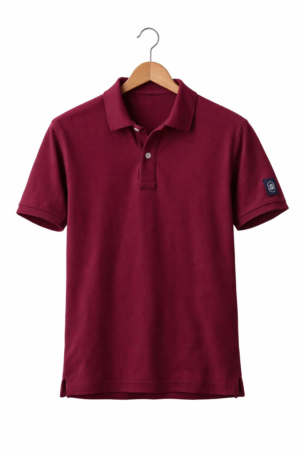 Men's Maroon Pique Polo Shirt