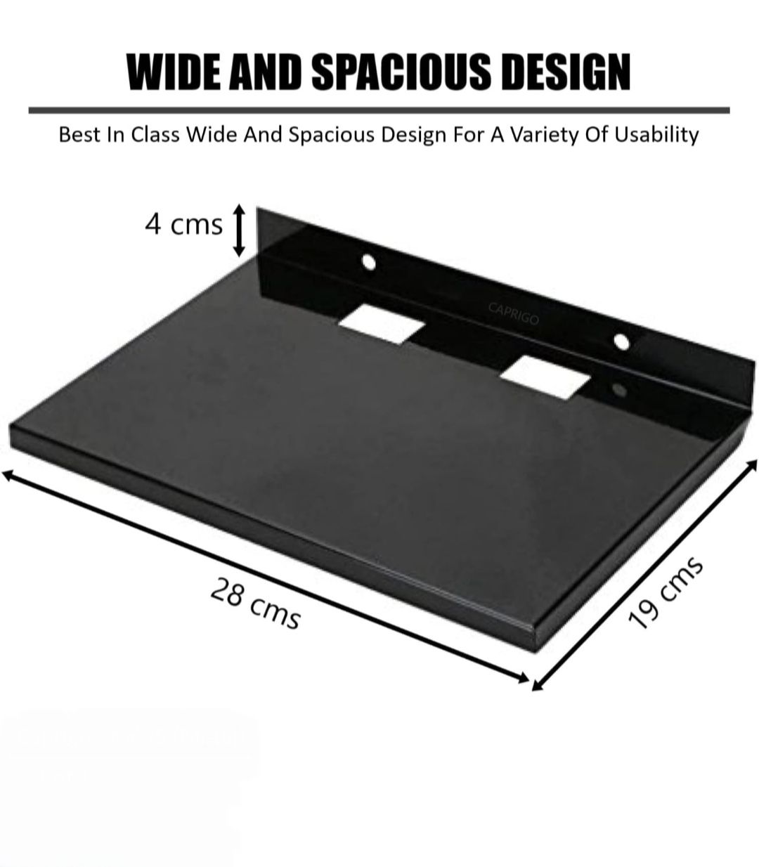 BME Metal Wall Mount Set Top Box Stand / WiFi Router Holder Shelf | Universal Compatibility 5kg load Capacity (Black)