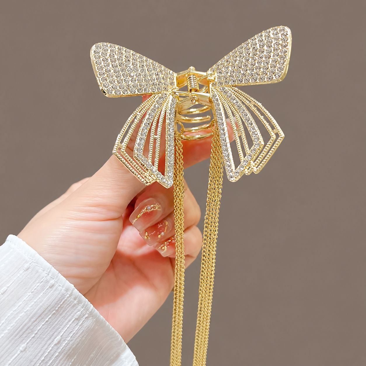 Luxury Gold Bow Hair Claw Clip