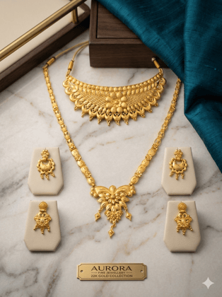 Traditional Indian Bridal Gold Necklace Set