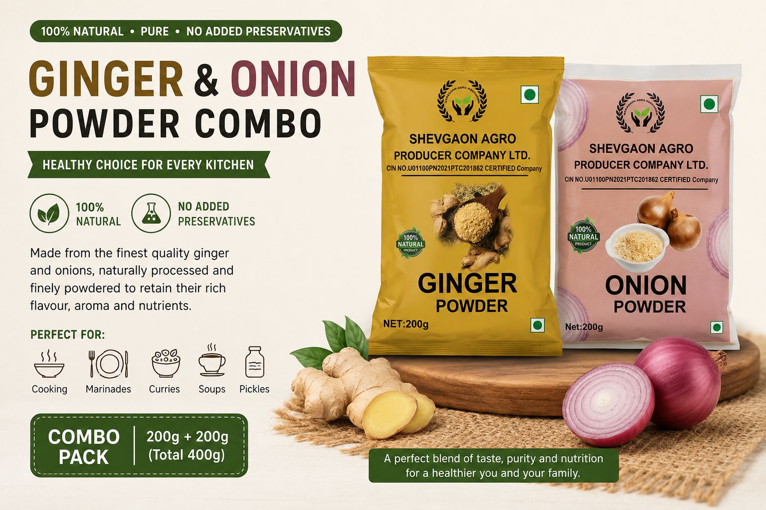 Ginger & Onion Powder Combo 