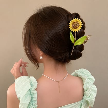 Sunflower Floral Hair Claw Clip