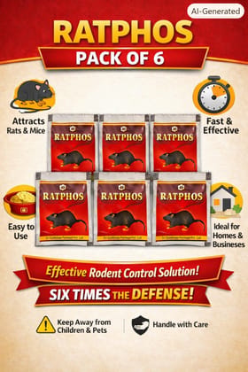 Rat Killer Powder Zinc Phosphide 80% Powerful Rat Powder | Rodenticide for Home Office Godowns | Chuha Maar 10Gx6