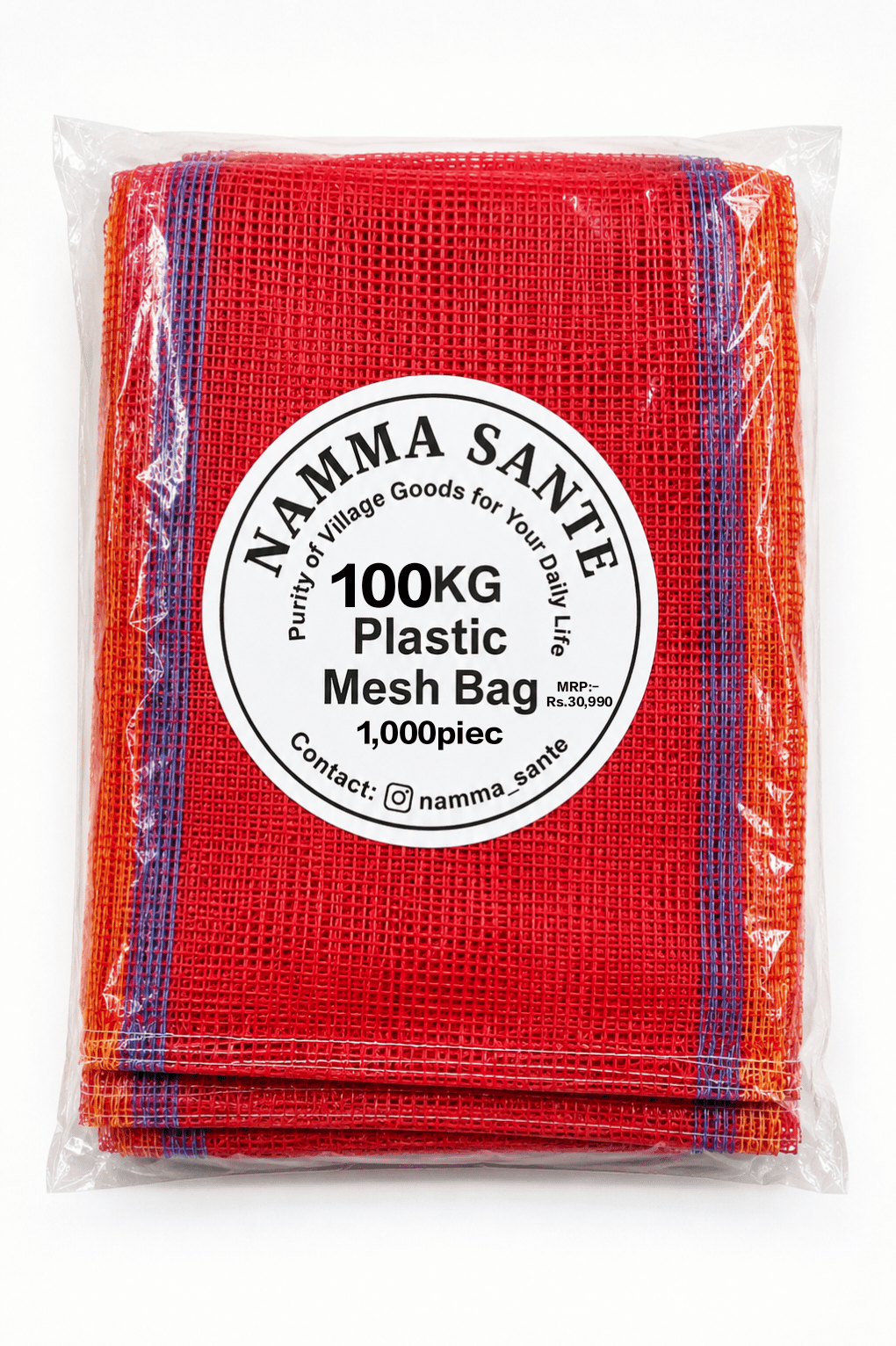 100kg Plastic Mesh Bag, 100kg Plastic Net Bag, 100kg Vegetable Mesh Sack, 100kg Industrial Mesh Bag, 100kg Heavy Duty Mesh Packing Bag 1,000piec