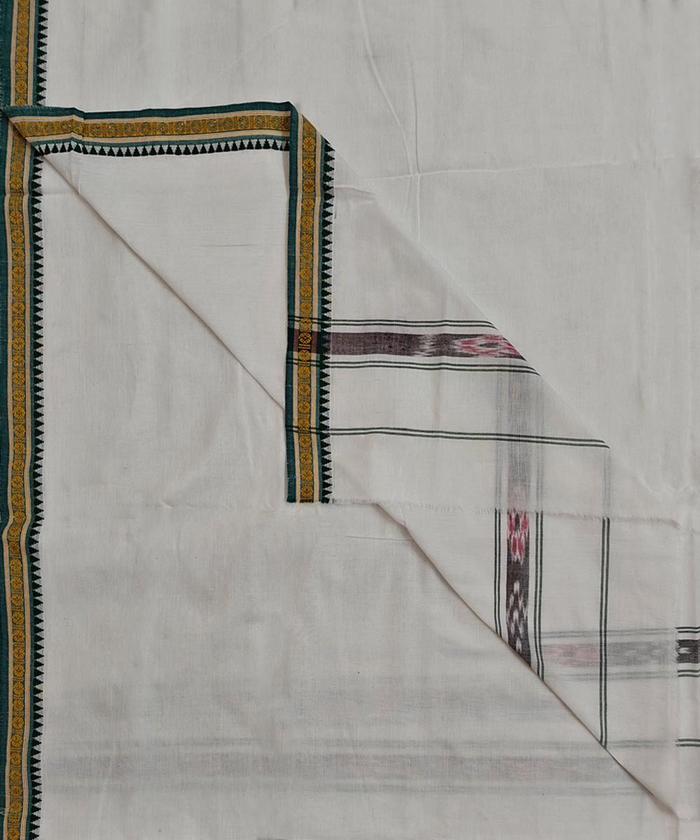 White Sambalpuri Handwoven Cotton Joda SFCJOD2420