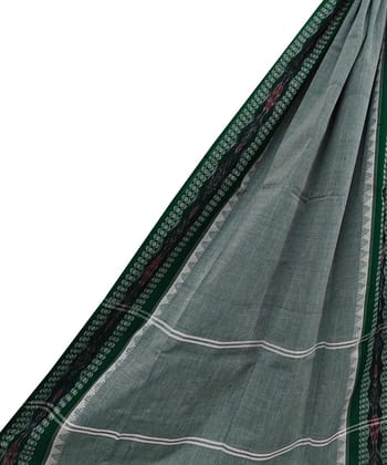 Gray Green Sambalpuri Handwoven Single Ikat Cotton Dupatta SFCDUP2409