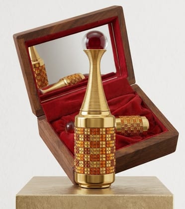Kannauj Special Designed Bottle Roll on Chandan Attar Perfume  10Ml with Wooden Gift Box