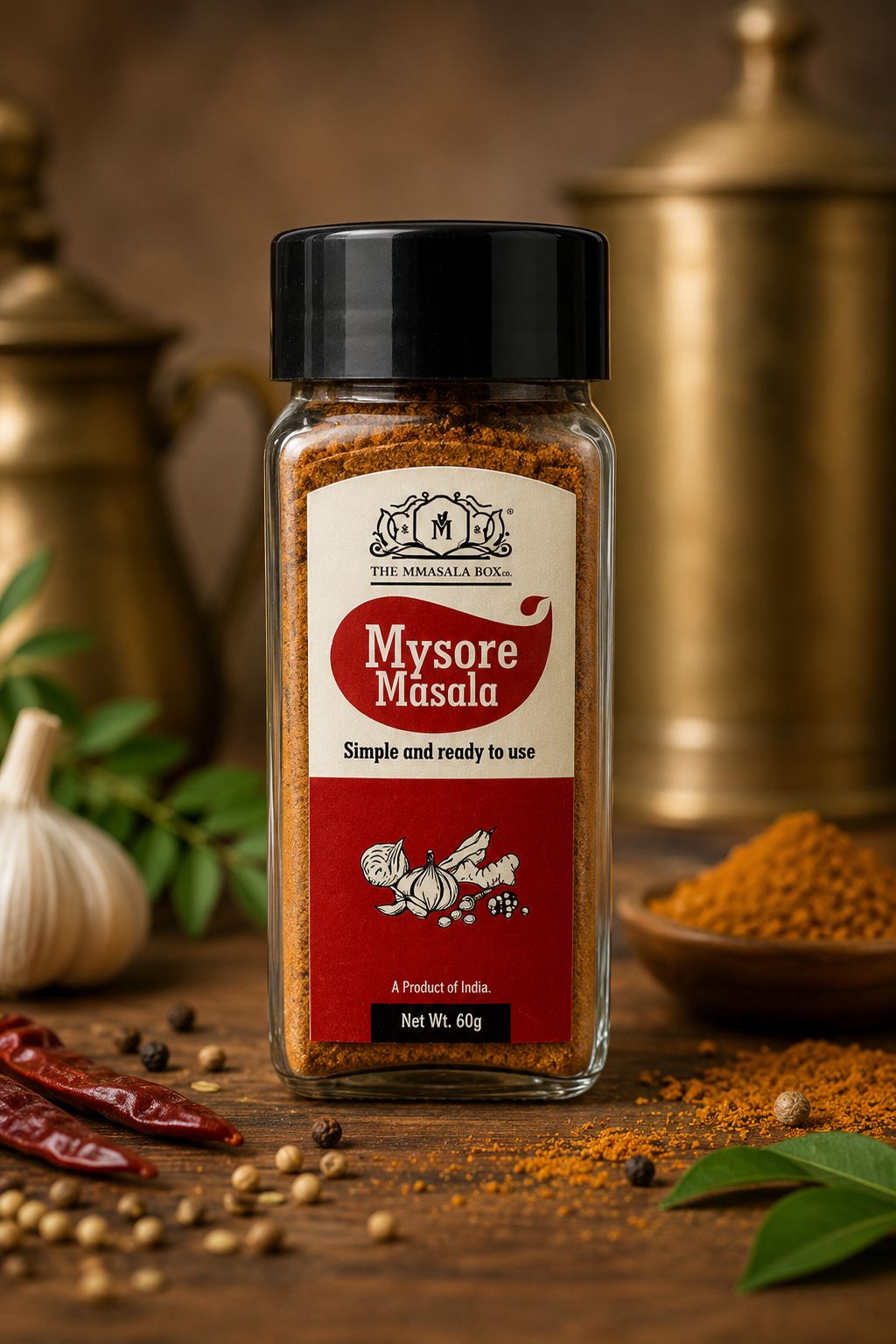 The MMasala Box Co. Mysore Masala | Authentic South Indian Spice Blend | Ready-to-Use Masala- 60g