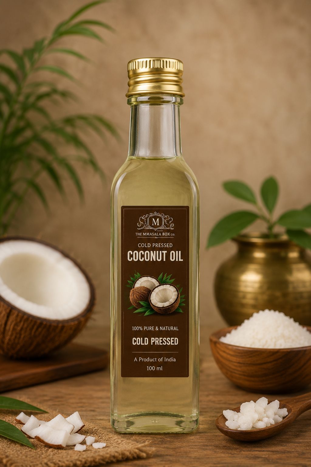 Virgin Coconut Oil (Nariyal Tel) 100ML | Cold Pressed Pure & Natural | The MMasala Box Co.