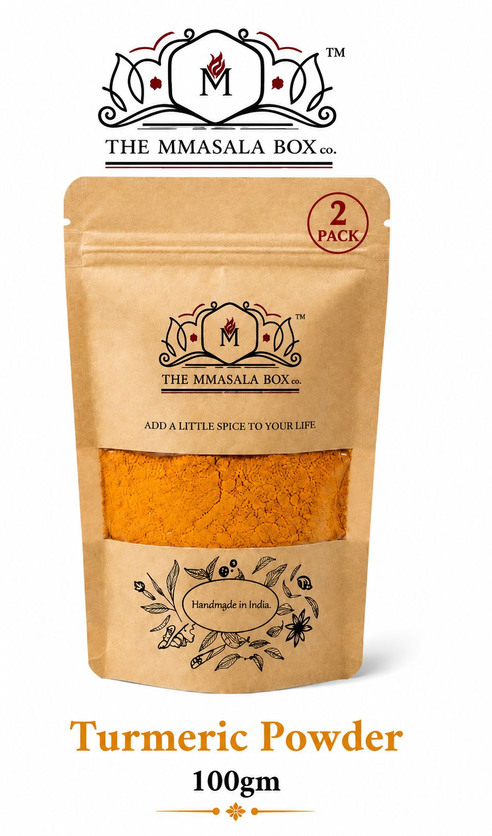 The MMasala Box Co. Turmeric Powder | Premium Haldi Powder | Authentic Indian Spice -100gm x 2
