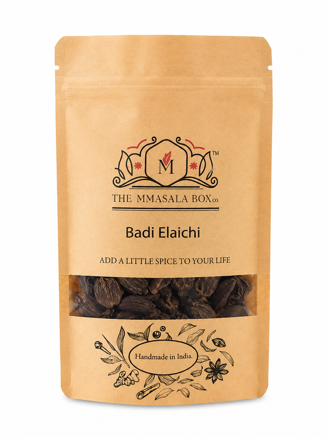 The Mmasala Box Co. Premium Badi Elaichi (Whole Black Cardamom) - Authentic Indian Spice 100 gm