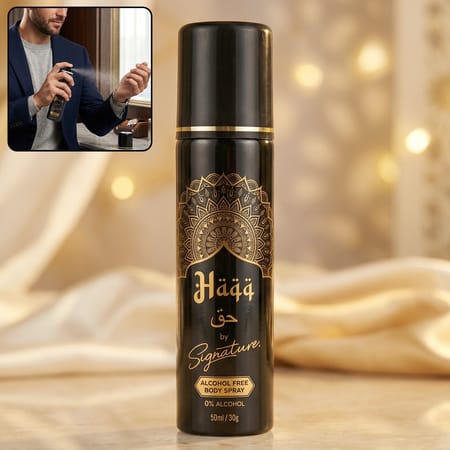  Signature Alcohol Free, Haqq Free Body Spray (1 Pc 50 Ml)-Premium Fragrance, Perfume, Body spray, grooming essentials, Pre Shave, After shave use, Brother gifting idea\, travel essential-1pc