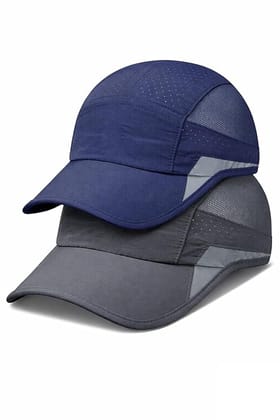 HSR Unstructured Reflective Lightweight Breathable Stylish Sports Soft Hat Cap for Men and Women (Pack of 2)