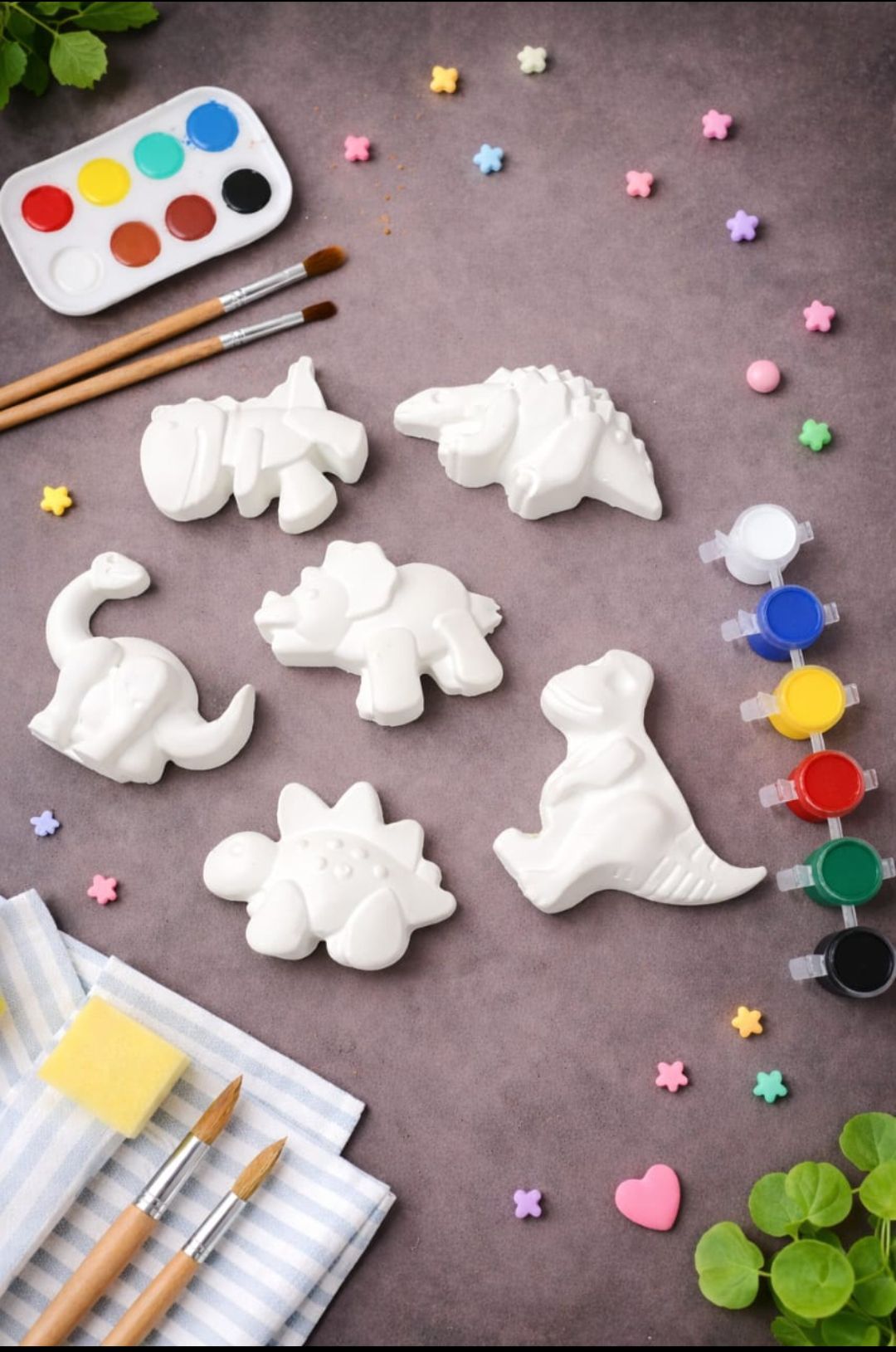 DIY Dinosaur Plaster Painting Kit for Kids - 6 Moulds