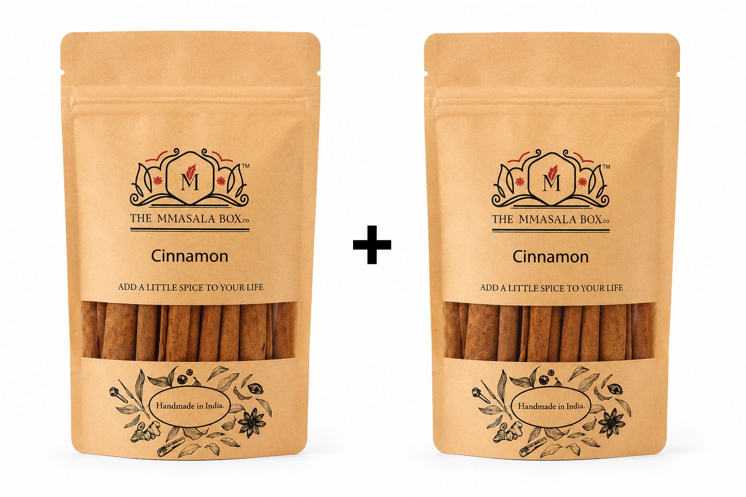 Cinnamon Sticks (Dalchini) 50GM x 2 Pouches | Premium Indian Spice | The MMasala Box Co.
