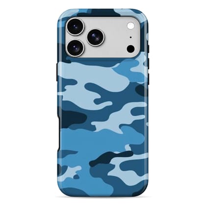 Wrapcart Light Blue Camo Armour Double Layer Shockproof Mobile Case