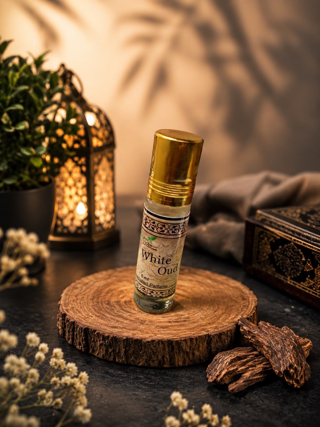 Kannauj Attar Perfume White Oud Roll on  Alcohol free- 6Ml