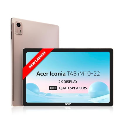Acer Iconia Tab iM10-22 | 10.36" 2K IPS Display, Quad Speakers, Helio G99, 6GB + 128GB, 16MP Rear + 8MP Front Camera, Fingerprint Reader, Wi-Fi + 4G LTE(Calling), Android 14, Slim Metal Body, Gold