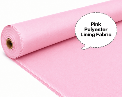 Pink Polyester Lining Fibre, Gulabi Polyester Lining Fabric, Pink Polyester Lining Cloth, Pink Polyester Interlining Fabric, Pink Polyester Inner Lining Fabric