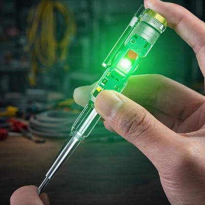 Electric Voltage Tester Screwdriver, Transparent Ergonomic Design, Durable Pocket Clip Screw Driver, Improved Cap Design, Line Tester - LED Tester Electrical for Industrial & Domestic Use (Pack of 1)