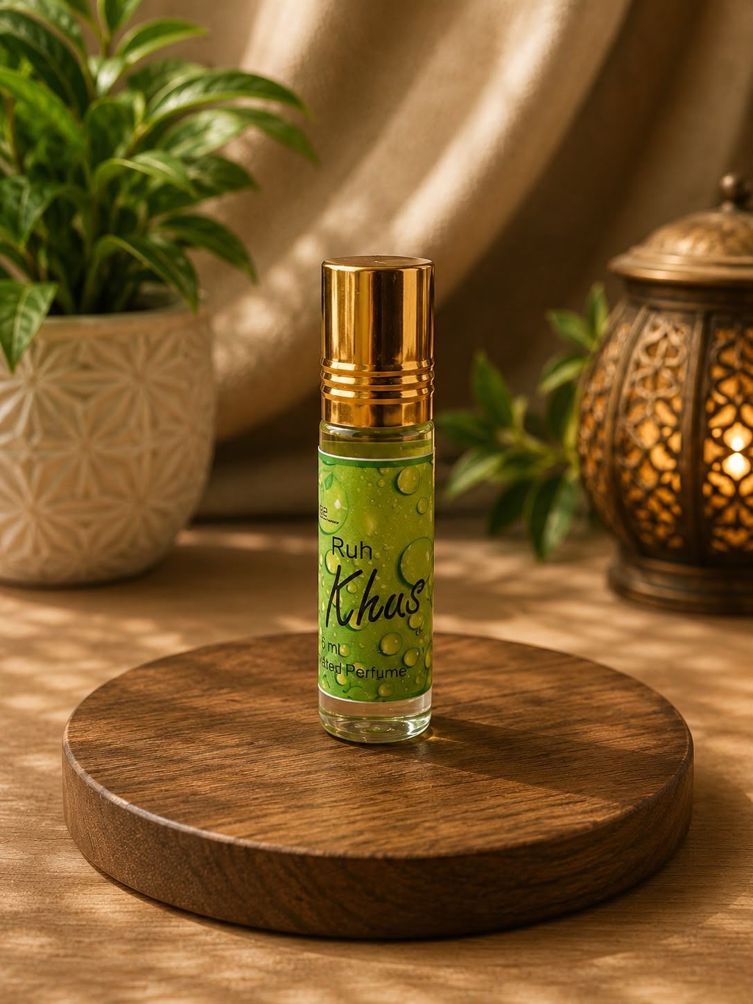 Kannauj Attar Perfume-Ruh Khus- roll on  Alcohol free- 6Ml