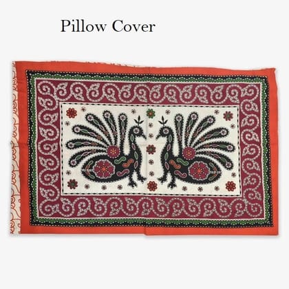 Pilkhuwa Hand Block Print Textile Graceful Peacock and Floral Design Bedsheet with 2 Pillow Covers