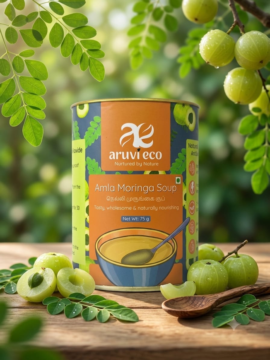 Amla Moringa Clear Soup - Immunity-Boosting Soup, Rich in Vitamin C and Iron, Directly produced from our Organic Farm - 75gm