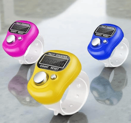5-Digit Digital Tally Counter Finger Ring Clicker with LCD Display & Reset Button – Handheld Counting Machine for Tasbih, Prayer, Jap, Sports & Inventory Counting Pack Of 3 5-Digit Digital Tally Counter Finger Ring Clicker with LCD Display & Reset Button – Handheld Counting Machine for Tasbih, Prayer, Jap, Sports & Inventory Counting Pack Of 3