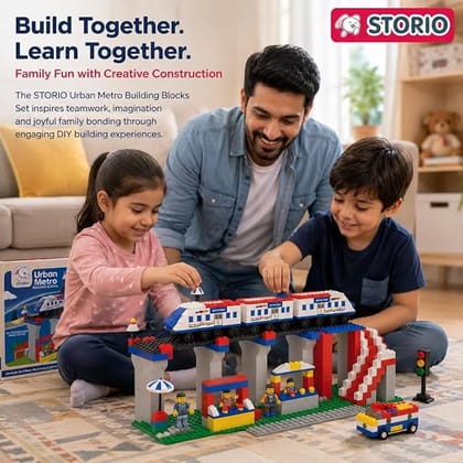 Storio 530+ Pcs Urban Metro Station Theme Building Blocks Set for Kids | DIY Construction Toy for Boys & Girls
