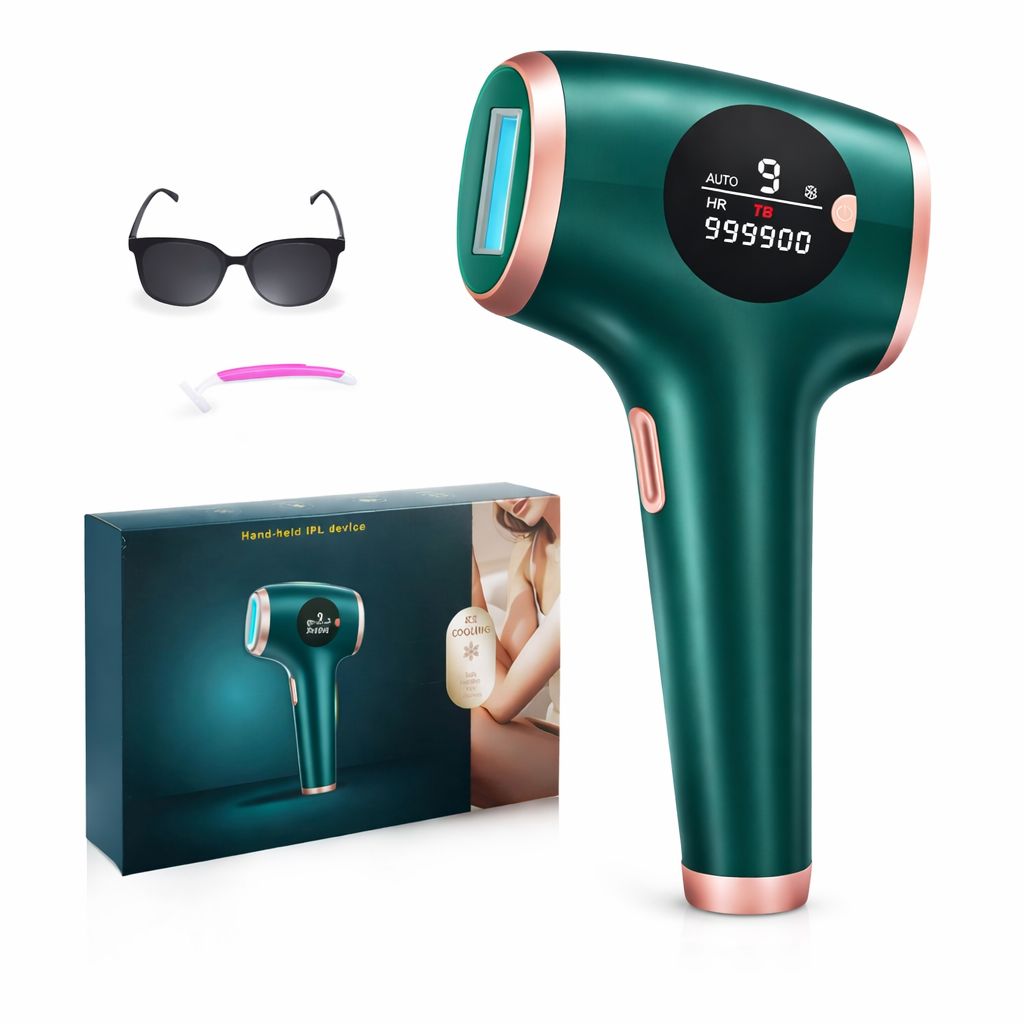 Yuva Pulse IPL Laser Hair Remover for Women & Men | 999900 Flashes | Ice Cooling | Permanent Hair Removal in 8 Weeks | Painless Hair Removal for Face, Body, Bikini, Underarms (Green)