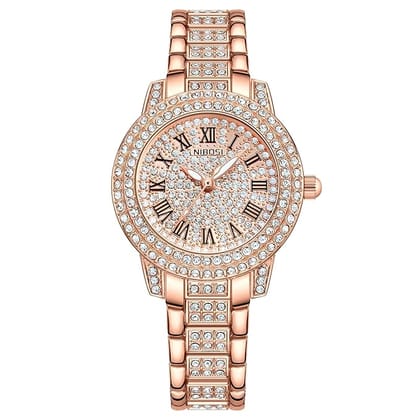 NIBOSI Women Wrist Watches Analog Rose Gold Dial Women's Watch for Girls
