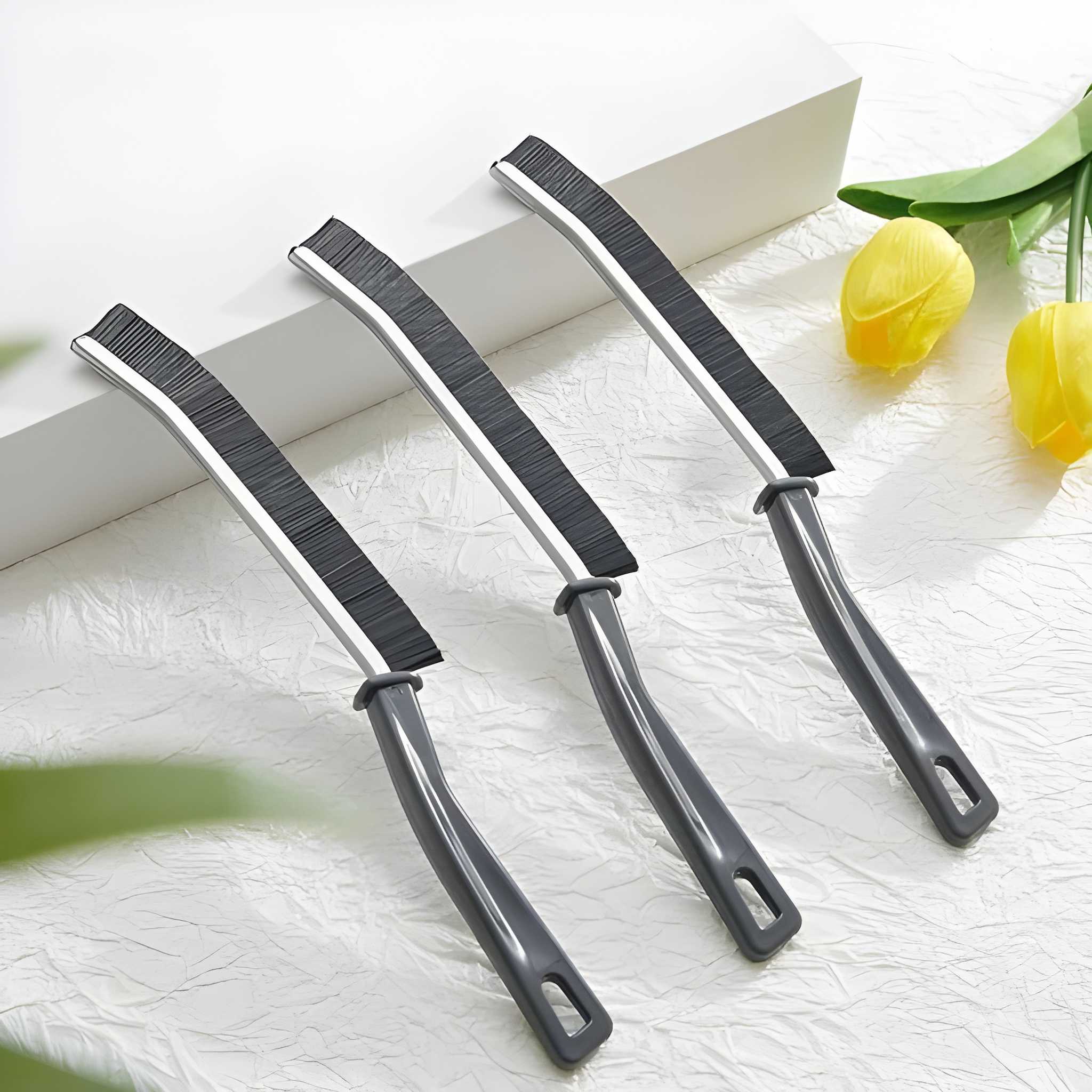 3 PCS Gap Cleaning Brush Set | Hard Bristle Multi-Functional Crevice Cleaning Tool | Narrow Groove, Window Track, Bathroom, Kitchen, Sink & Tile Cleaning Brush (Original)