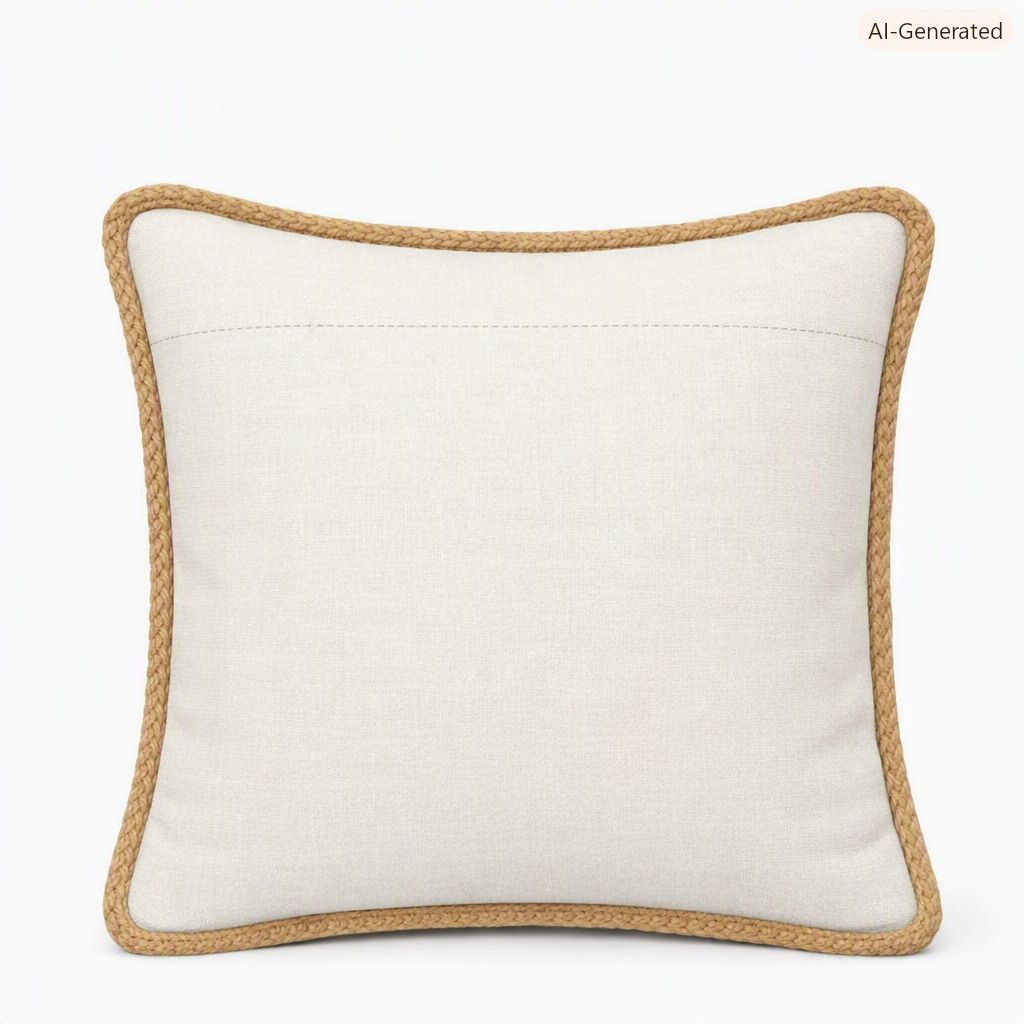 Country Rustic Braided Trim Decorative Pillow