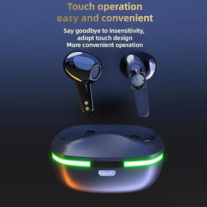 Pro60 TWS Wireless Earbuds with LED Breathing Light - Low Latency Gaming Headphone with Mic, Hands-Free Earphones Pro60 TWS Wireless Earbuds with LED Breathing Light - Low Latency Gaming Headphone with Mic, Hands-Free Earphones