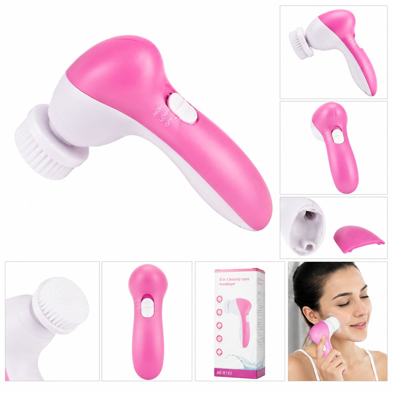 Lifeori Electric Facial Cleansing Brush | Soft Bristle Face Cleaning Brush | Battery Operated Facial Massager | Deep Pore Cleanser