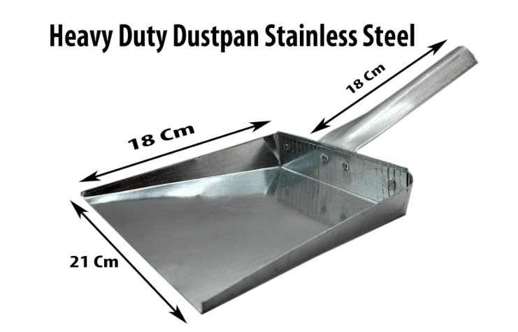 Heavy Duty Dustpan Supdi Stainless Steel Unbreakable Dust Collector Pan Clean Stainless Steel Dustpan (Silver)