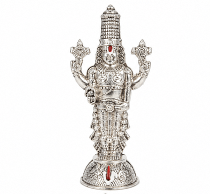 Silver Finish Lord Tirupati Balaji Statue Silver Finish Lord Tirupati Balaji Statue