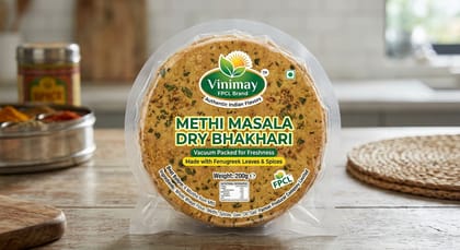 Vinimay Brand Vacuum Pack Dry Methi Masala Biscuit Bhakhari - 200 Grams Vinimay Brand Vacuum Pack Dry Methi Masala Biscuit Bhakhari - 200 Grams