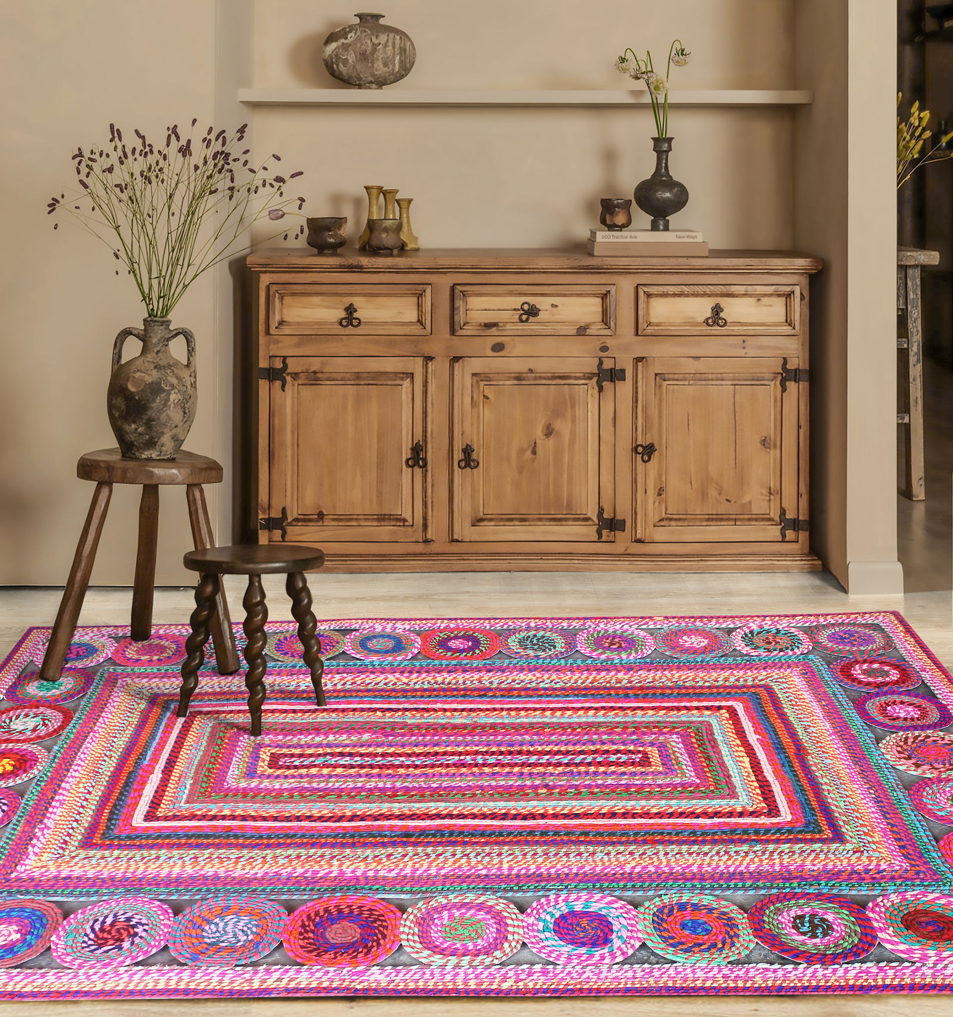 Begonia Handmade Rug – Jodhpuri Dori – Multi Color - 160x230 cm