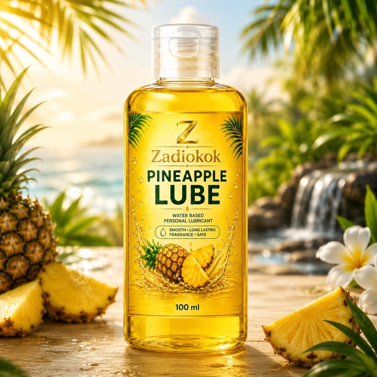 Zadiokok Pineapple Water Based Personal Lubricant | Smooth & Long Lasting Lube | 100 ml (Pack of 1)