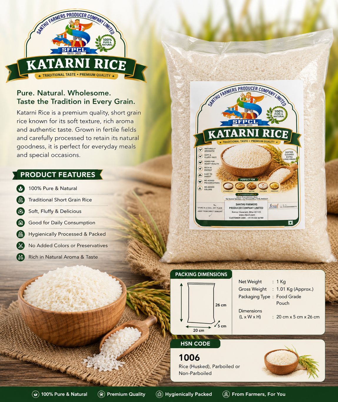 Katarni Rice – Premium Aromatic Traditional Rice, 1 kg 