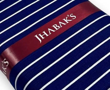 JHABAK'S Unstitched Striped Premium Shirt Fabric for Men - Cotton Blend Material (2.35 M)
