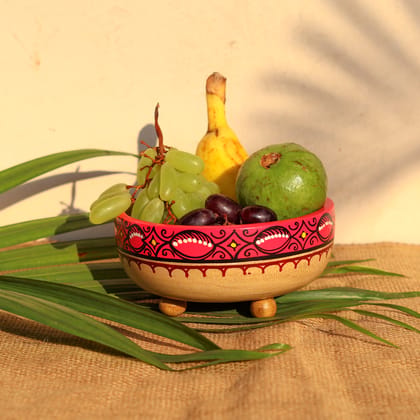 Handpainted Pattachitra Wooden Multi Utility Bowl Handpainted Pattachitra Wooden Multi Utility Bowl