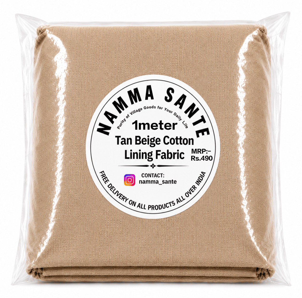 Tan Beige Cotton Lining Fabric (Bada Panna), Tan Beige Cotton Lining Fibre (Bada Panna), Tan Beige Lining Cloth (Bada Panna), Soft Tan Beige Cotton Lining (Bada Panna), Tan Beige Garment Lining Fabric (Bada Panna)
