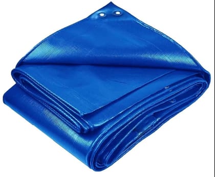 Heavy-Duty Waterproof Blue Poly Tarp with Metal Grommets (Pack of 1)