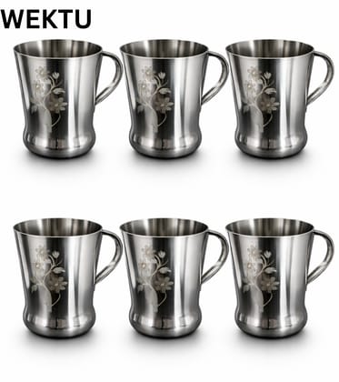 WEKTU Premium Stainless Steel Tea & Coffee Mug Set of 6 WEKTU Premium Stainless Steel Tea & Coffee Mug Set of 6