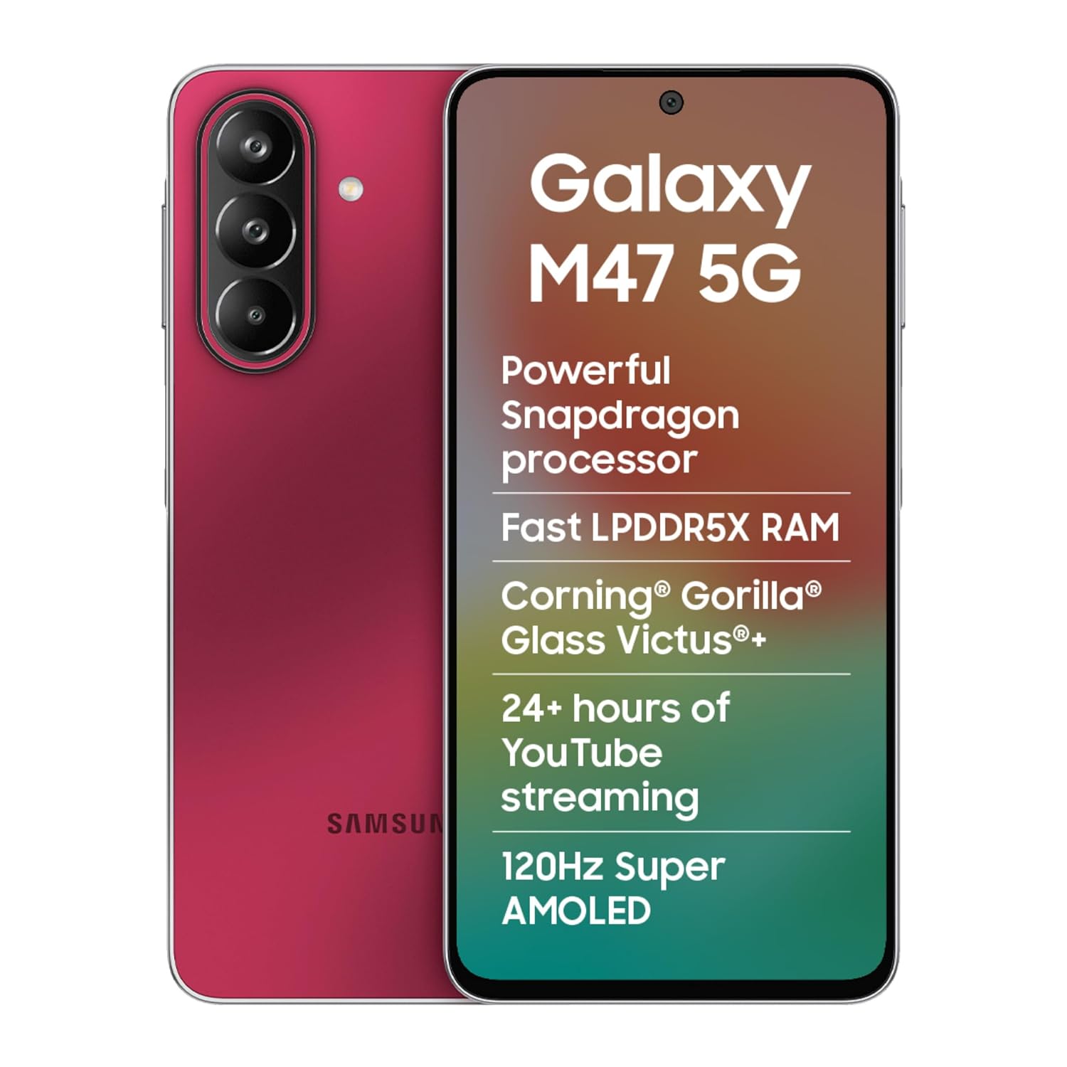 Samsung Galaxy M47 5G (6GB RAM,128GB Storage)-Rogue Red