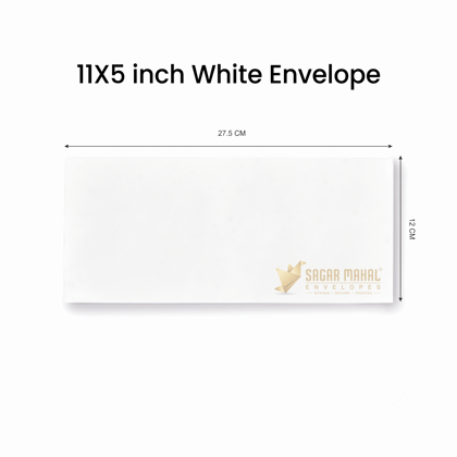 11 x 5 Inch White Envelope 90 GSM - DL Size White Envelope for Official Letters & Mailing , box of 250pcs