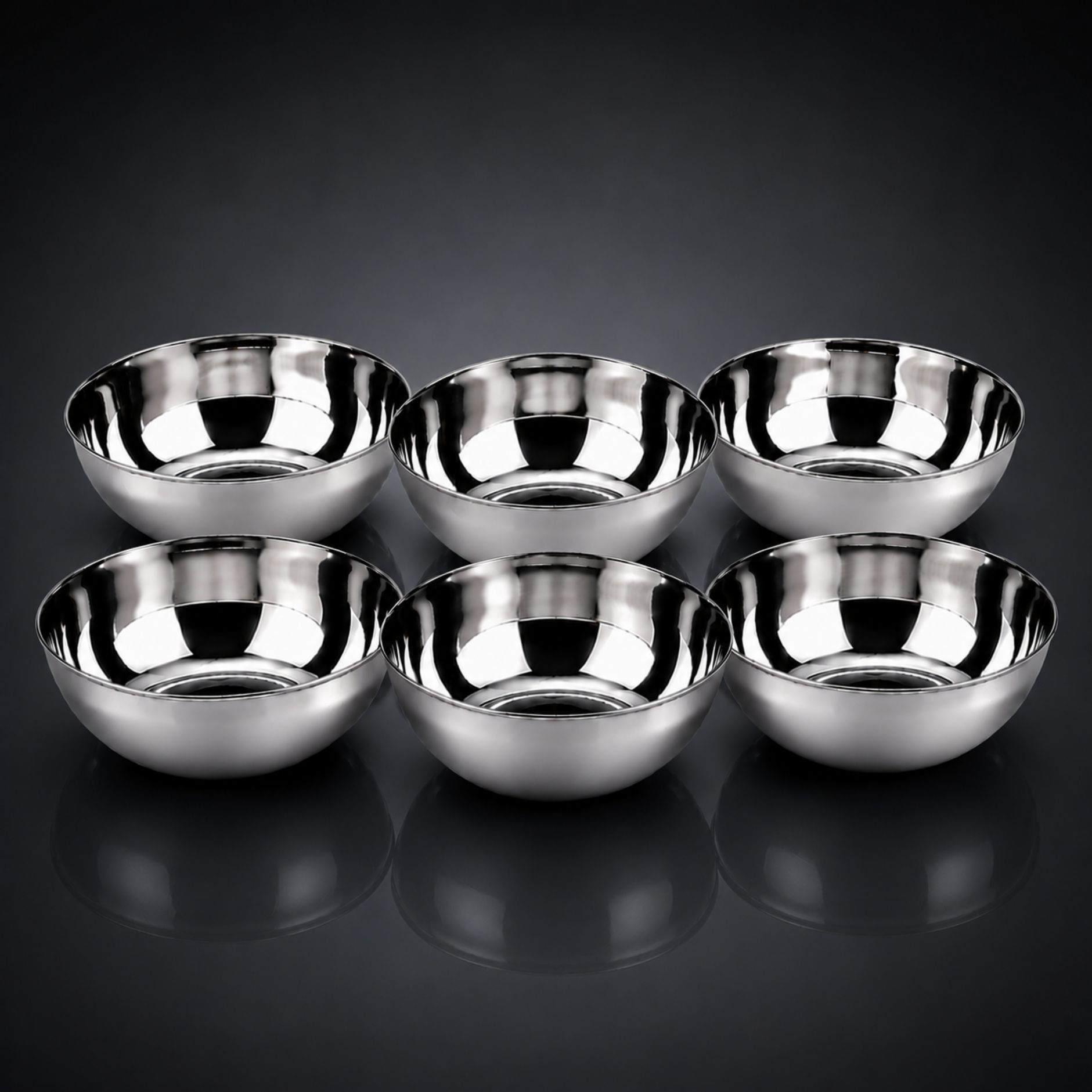 Premium Mirror Finish Stainless Steel Apple Bowl Set